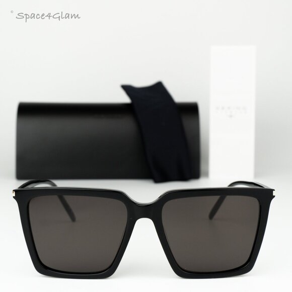 Saint Laurent Men Sunglasses Black Square SL474 001 BRAND NEW - Picture 1 of 13
